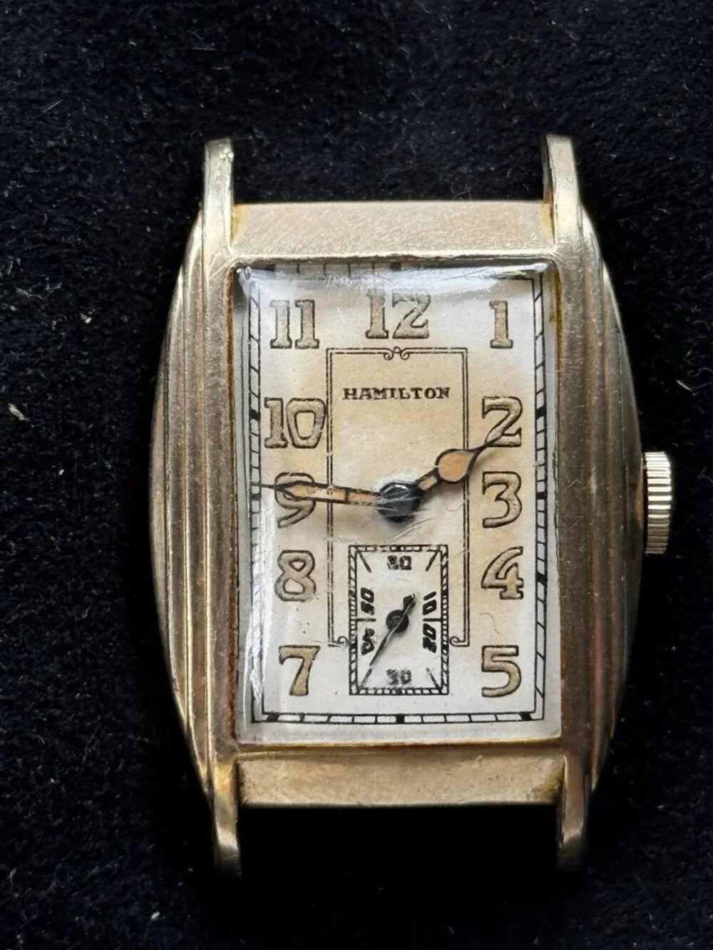 1920s Hamilton 986 17J Art Deco Tank Watch 10K Gold Filled Runs